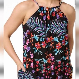 NWOT: Beaded Floral Sleeveless Jumpsuit - Large